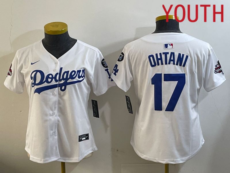 Youth Los Angeles Dodgers #17 Ohtani White Game 2024 Nike MLB Jersey style 12095->youth mlb jersey->Youth Jersey